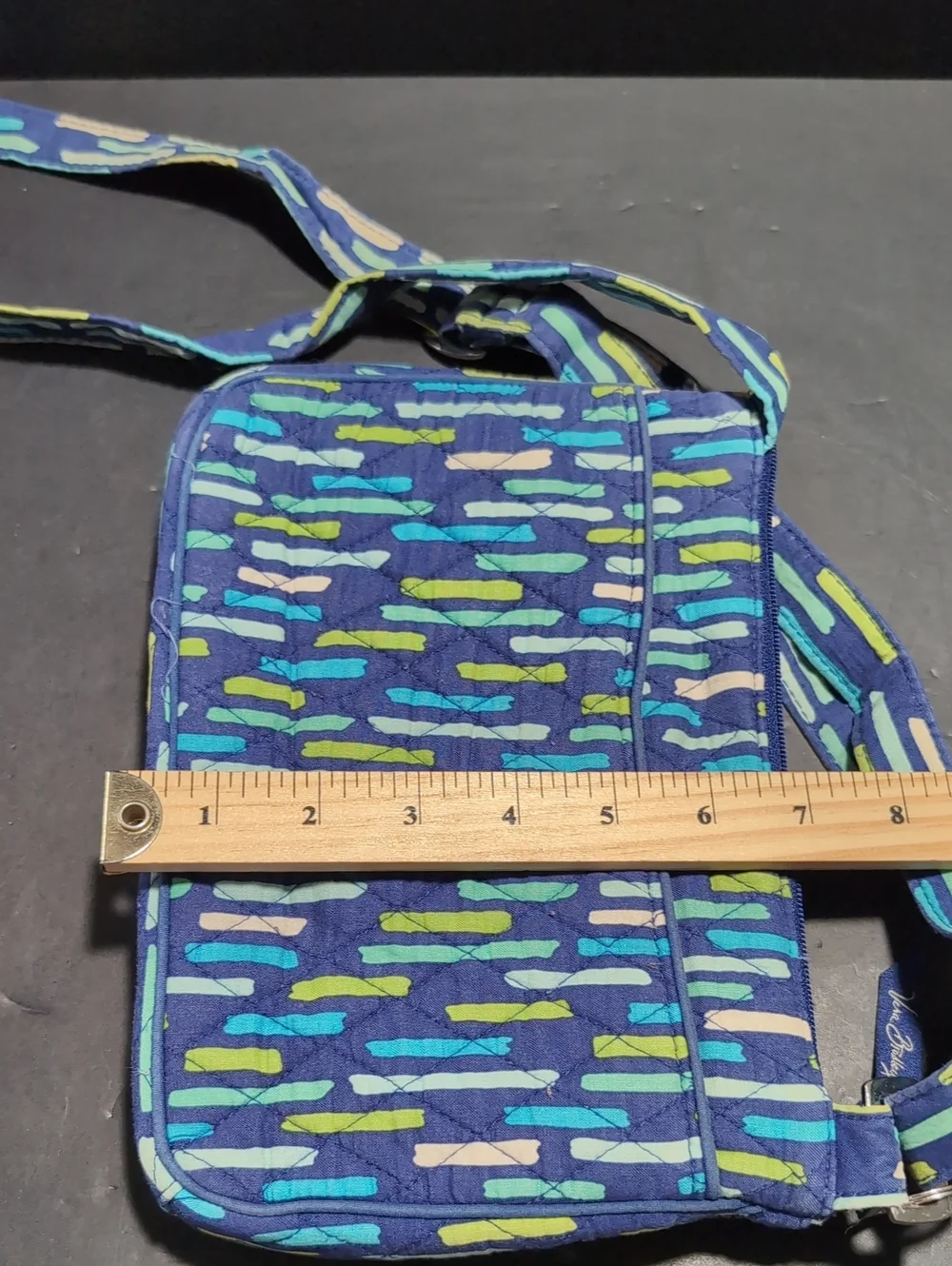 Vera Bradley Katalina Showers Blue/Green Quilted Crossbody Bag. - Picture 8 of 8